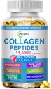 Collagen Peptider Softgels, Multi Collagen Peptid w / Glucosamin Chondroitin MSM Biotin, Hydrolyzed Collagen Peptider Complex for Women Supports Skin Hair Nail Joints Bones Gut Health, Non- GMO
