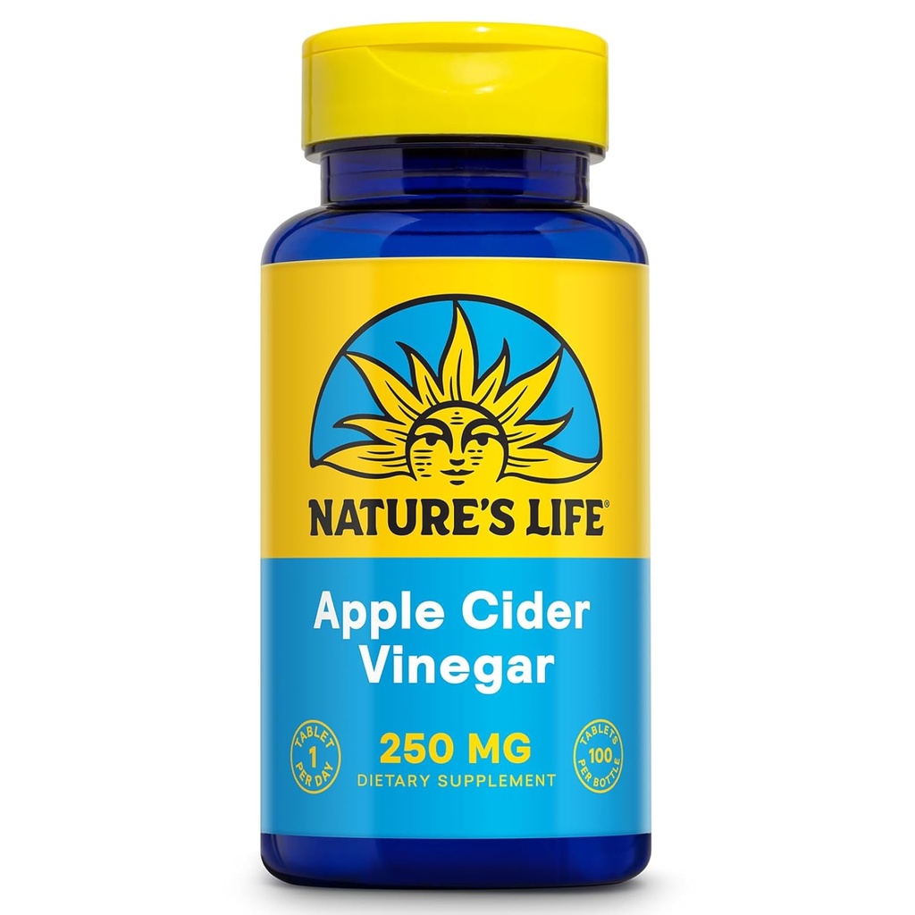Nature's Life Apple Cider Vinegar Tablets, 250 Mg, 100 Count