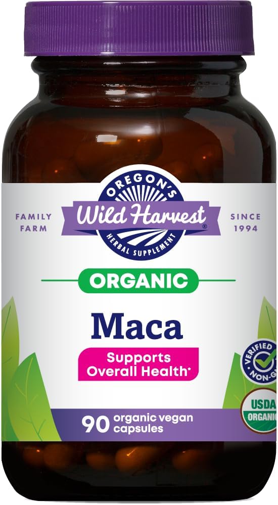 Oregon's Wild Harvest Maca Root | Made with Organic Raw Maca Root and Vegan Capsules, 90 Count