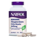 Natrol Magnesium Glycinat Kosttilskud 240 mg - Høj Absorption - Rolig Magnesium Glycinat til søvn - 60 kapsler, 30 dages forsyning