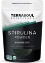 Terrasoul Superfoods Organic Spirulina Powder, 6 Oz, Vegan Protein, Green Superfood Boost til smoothies, afgiftende Elixir, og immunforsvar