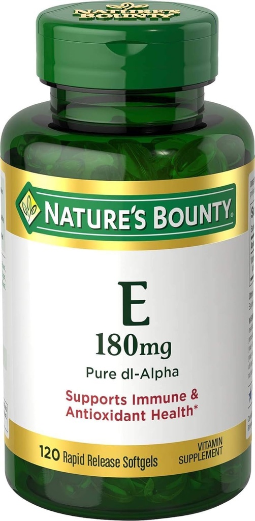 Naturens Bounty Vitamin E 400 IE Softgels Pure DL- Alpha 120 Soft Gels (pakke med 2)