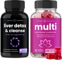 NutraChamps lever rense Detox kapsler og (2 - Pack) kvinders Multivitamin Gummies Bundle