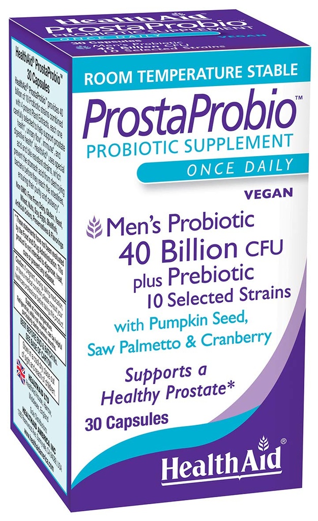 Prostabio Men 's Daily Probiotic - 10 Strops med Prebiotic, Pumpkin Seed, Saw Palmetto & Cranberry Budd124; 30 Once- Daily Vegetar Capsules for Prostate & Urinary Wellness Support