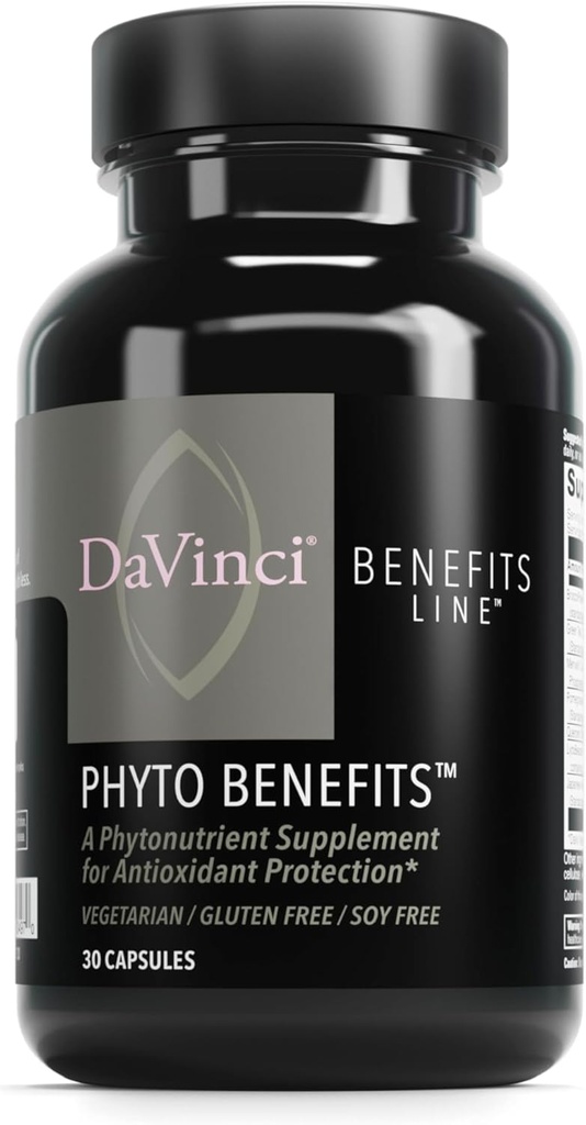 DAVINCI Labs Phyto Fordele - Understøtter hjerte, hjerne og immunforsvar, GLP-1 Produktion & mere med Curcumin, Quercetin, grøn te & mere * - Vegetarisk, Gluten- fri, soy- fri - 30 kapsler