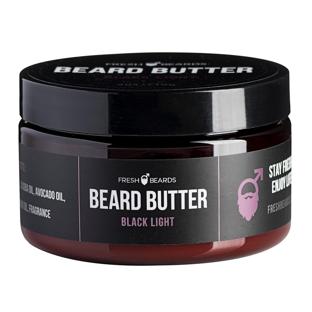 Fresh Beards Black Light Beard Butter - Spice, Træ, og Citrus duft - Mænd Mustache Conditioner - Lindrende Anti- Itch fugtighedscreme og blødgøringsmiddel til sund vækst