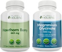 Helt Holistisk Hawthorn Berry 665mg + Magnesium Glycinate 400mg + 150 Kapsler & 270 tabletter - Vegan Bundle - Made in The USA