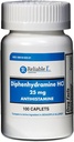 Pålidelig 1 Diphenhydramin HCI 25mg Antihistamin 100 kapsler (1 flaske)