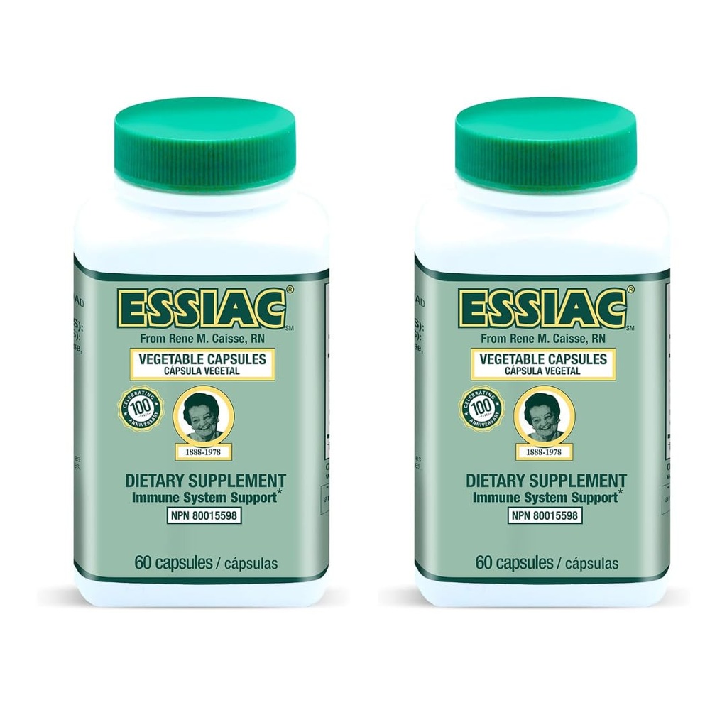 Essiac Tea All- Natural Herbal Uddrag Kapsler - 60 Kapsler Budding124; Kraftfuld Antioxidant Blend til at hjælpe med at fremme den samlede sundhed & Well- Being Budding124; Original Formel siden 1922 (Pack of 2)