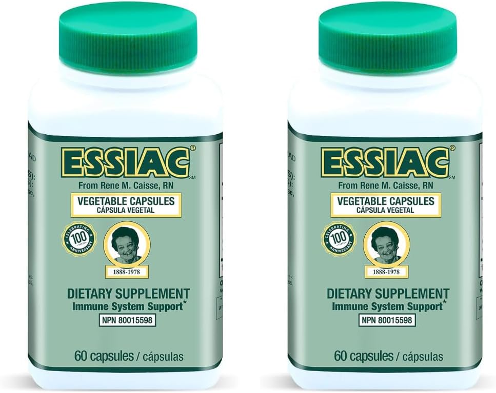 Essiac Tea All- Natural Herbal Uddrag Kapsler - 60 Kapsler Budding124; Kraftfuld Antioxidant Blend til at hjælpe med at fremme den samlede sundhed & Well- Being Budding124; Original Formel siden 1922 (Pack of 2)