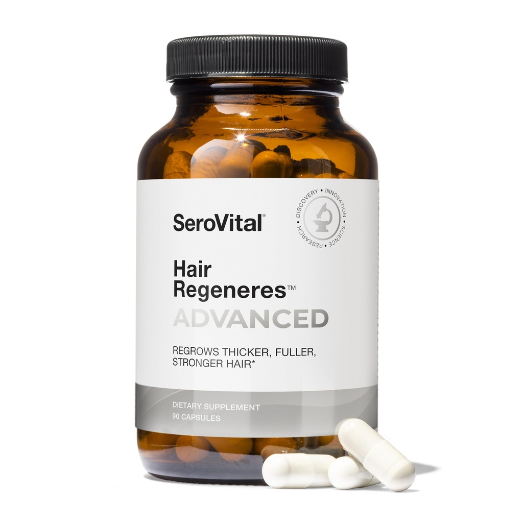 Serovital hår Regeneres Advanced Hårvækst Supplement - Hår Vitaminer for kvinder, Avanceret hårvækst, Hårtab behandlinger for kvinder, Tynde hårbehandling - 90 Tæl