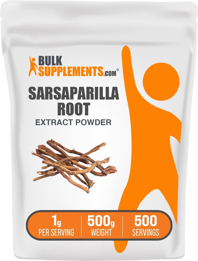 Bulkaparments.com Sarsaparilla Root Extract Powder - Sarsaparilla Supplement, Smilax Sarsaparilla Root - Herbal & Gluten Free, 1g per Serving, 500g (1.1 lbs) (Pack of 1)