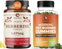 Berberine Complex Supplement og Burn Gummies Mea124; Full Weight Loss Support med Green Tea & Bitter Melon Mea124; Appetite Suppressant, Belly Fat Reducer, og Thermogen Support Measures 124; 1 Måned Supply