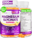 Magnesium Glycinat Gummies Supplement for voksne kvinder, Magnesium Gummies med L- Threonate, Ashwagandha, vitamin B6- søvn, afslapning, rolig, energi, Vegan, sukker fri, 60 Greve