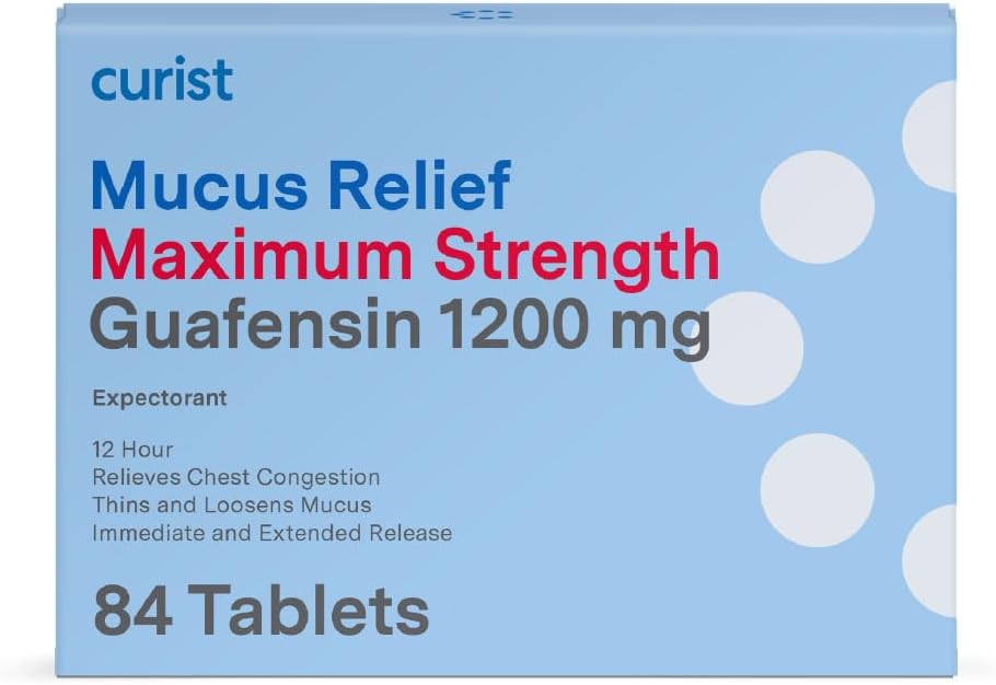 Curist Guaifenesin Mucus Relief 1200 mg Maximum Strength OTC - 84 Count Extended Release Tablets - Reducer Mucus Clear Congestion (84 Count Tablet Bulk Pack)