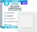 JJ CARE påklædning Island Dressing [Pack of 50], 6x6 Steril Bordered Gauze Dressing, Breathable Island Wound Klædning individuelt indpakket med stærkt Absorbent Non- Stick Center Pad