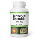 Naturlige faktorer, gurkemeje & bromelain 450 mg, muskel og ledstøtte, 90 kapsler