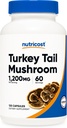Nutricost Tyrkiet Tail Mushroom Kapsler 1200mg, 60 Servering (120 Kapsler) - Gluten Gratis, ikke-GMO, og Vegetarisk Venlig