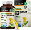 BIO KRAUTER Mælkebøtte Root Supplement - 1800 mg Styrke - 250 Tæl - Mælkebøtte - Veganske kapsler til leverstøtte & Immunitet
