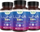 Nested Naturals Luna Kids Sleep Supplement - for Children & Melatonin Sensitive Adults - Gentle Herbal Supplement with Chamomile, Melatonin, & Valerian - 180 Chewable Tablets (60 Per Bottle)