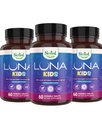 Nested Naturals Luna Kids Sleep Supplement - for børn & Melatonin Følsomme voksne - Gentle Herbal Supplement med kamille, Melatonin, & Valerian - 180 tyggetabletter (60 Per flaske)