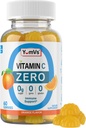 Yum- Vs - Zero Sugar Vitamin C Gummier for voksne & Børn - 250 mg VIT C Immunstøtte Gummy Vitaminer - Sukker Free Chewable C Gummy Supplement - High Potence Vegetar C Boost (60)