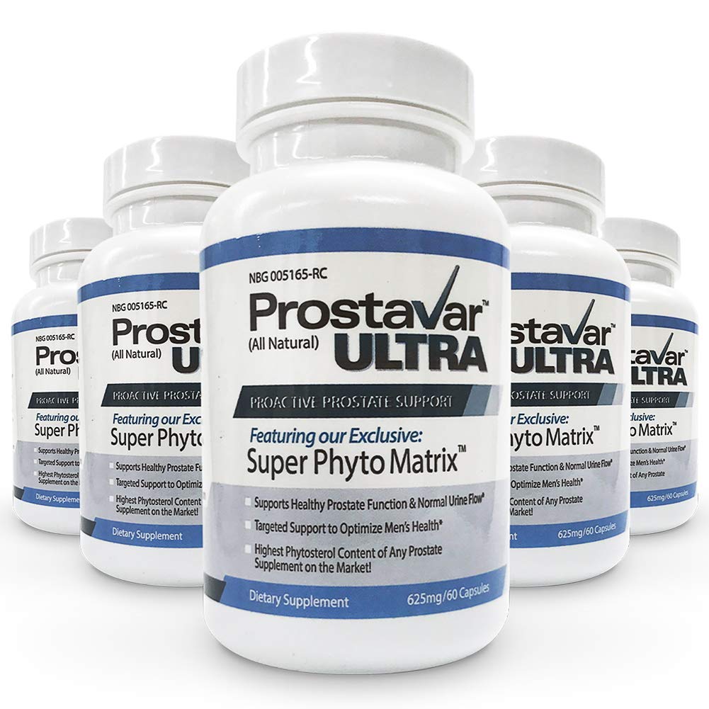 5 flasker Ny Forbedret fra Maker af Original Prostavar Ultra Prostate Support 600mg 90% Beta- Sitosterol & Grape Seed Extract