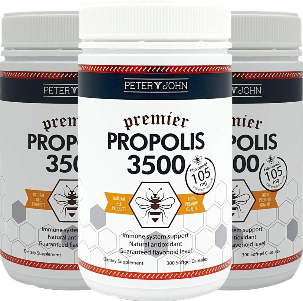 HEALTHFARM Peter John Propolis 3500 (Flavonoid 105mg) 300 Softgel kapsler (3)