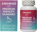 Premium Fertility Gummies for Women, Premium Feminin Balance Gummies, med Inositol, CoQ10, Folat og Vitaminer, Support Hormone Balance, Ovulation / menstruationscyklus, 1 Måned Supply