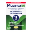Host suppressant og expectorant, Mucinex DM Maksimal styrke 12 timers tabletter, 14ct, 1200 mg Guaifenesin, Relieves Chest Congestion, Quiets Wet og Dry Hough, 1 Læge Anbefalet OTC Expectorant