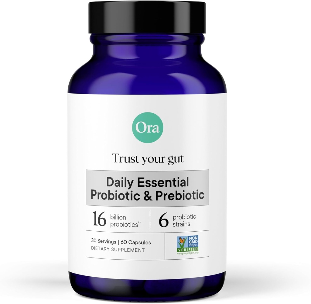 Ora Organic Probiotika med Prebiotika til fordøjelsessygdomme 16 Millioner CFU - Trust Your Gut - Strops - Acidophilus Lactobacillus Breve Bifidum Lactis