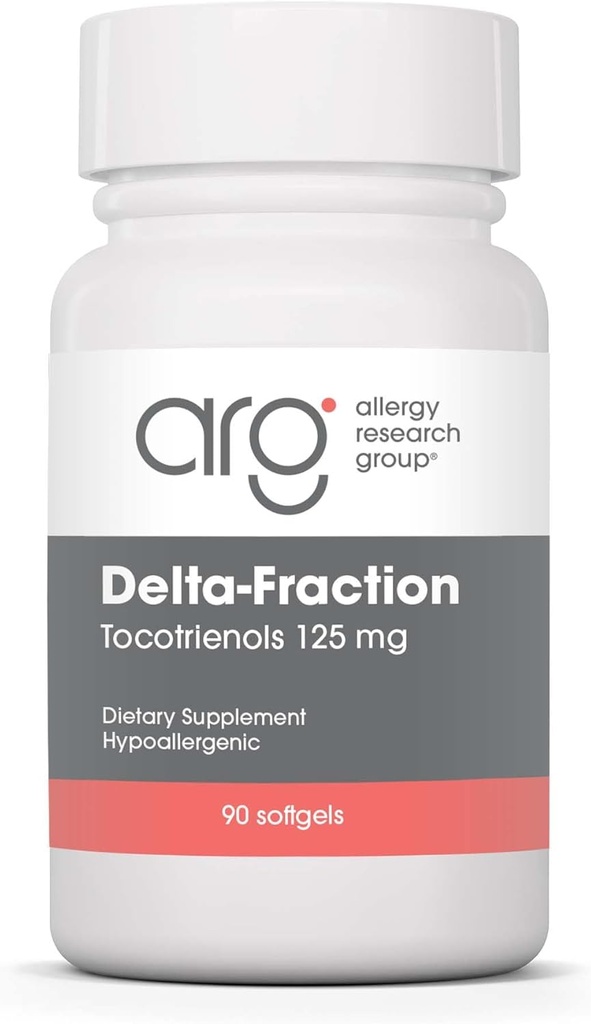 Allergy Research Group Delta- Fraction Tocotrienols Supplement - 125 mg E-vitamin, Annatto, Gamma, Tocotrienols Only, Tocopherol- Free, Hypoallergen, Softgels - 90 Greve