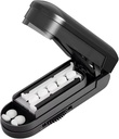 Pill Cutter, Pill Cutter Splitter til små og små piller, Cut piller, Vitaminer, Tablets, Justerbar Pill Cutter til små eller store piller med skjult Sharp rustfrit stål klinge, Rejser Sized