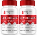 (2 Pack) Super Flow SuperFlow Glycogen Support Capsules, Super Flow Advanced Glycogen Health and Blood Wellness Support Supplement, SuperFlow Maksimum Strength Glyco Formel Supplement (120 Kapsler)