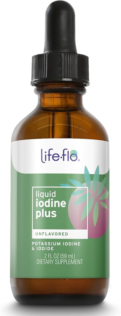 Life- flo flydende jod Plus 150 mcg, jod supplement for thyreoideastøtte, * Sund energi & Metabolisme formel * med jod & kalium jod, Unflavored flydende dråber, Ca.. 450 Tjenester, 2 fl oz