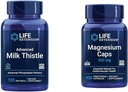 Life Extension Advanced Milk Thistle 120 Softgels og Magnesium 500mg kapsler til leversundhed, Detox støtte, hjerte sundhed, og sunde knogler
