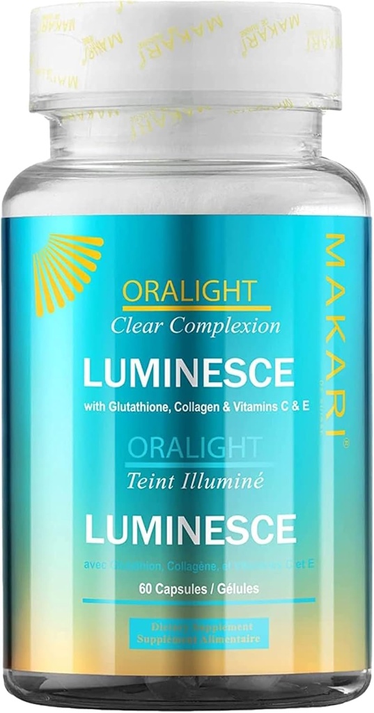 Makari Blue Crystal Oralight kapsler (60 kapsler) Note 124; Collagen Kosttilskud med Glutathione og Lemon Note 124; Hudpleje supplement til kvinder med vitaminer C og E