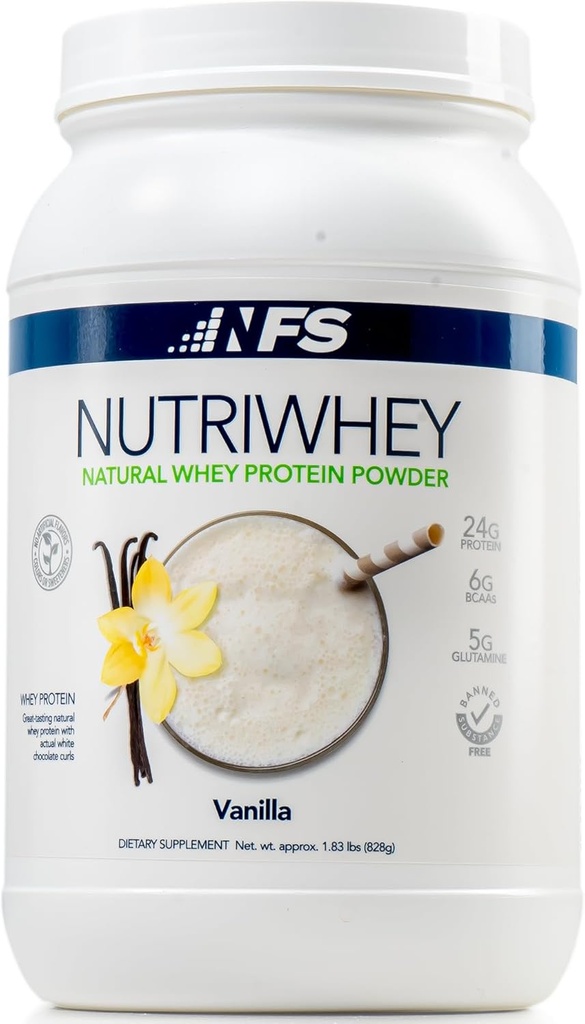 NF Sports Post Workout Nutri Whey Protein Powder, Kosttilskud, Amino Energy, Understøtter immunitet og sundhed, BCAA pulver, Protein drevet, Hjælper bekæmpe stress (Vanilla Powder, 852g, 23 Servere)