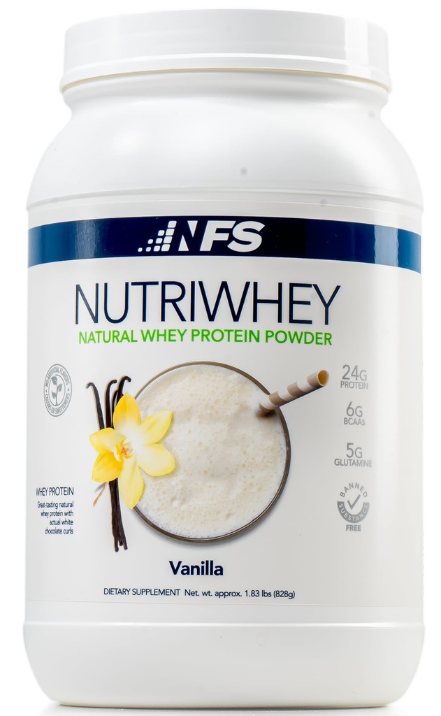 NF Sports Post Workout Nutri Whey Protein Powder, Kosttilskud, Amino Energy, Understøtter immunitet og sundhed, BCAA pulver, Protein drevet, Hjælper bekæmpe stress (Vanilla Powder, 852g, 23 Servere)