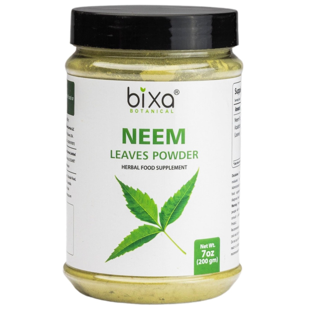 bixa BOTANITIC Neem Leaf Powder124; Azadirachta Indica 124; 200 mormor / 7 OZ Beeg 124; Ayurvedic Anti Allergisk Urtesupplement 124; Gluten Free, Non- GMO, Steam Treated, Vegan.