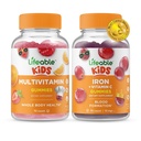 Livbare Multivitamin Kids + Iron & C-vitamin Kids, Gummies Bundle - Great Tasting, Vitamin Supplement, Gluten Free, GMO Free, Chewable Gummy