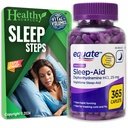 Equate Sleep- Aid Diphenhydramin HCI 25 mg 365 Caplets og Vital Volumes Sleep Steps Tips Card