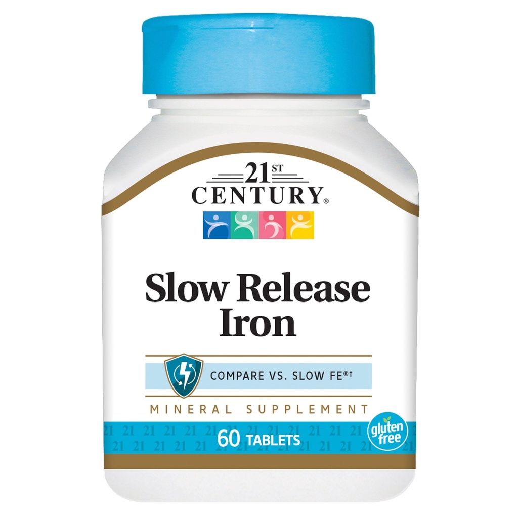21. århundrede Slow Release Iron Tablets, 60 Greve