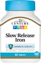 21. århundrede Slow Release Iron Tablets, 60 Greve