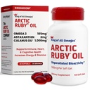 Arctic Ruby Oil 1000mg - Omega 3 supplement til kvinder og mænd med EPA, DHA & Astaxanthin 2mg - Fish & Krill Oil Alternative - 60 Softgels (1 pakke)