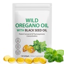 Oregano olie med sort frøolie, 6000mg Oregano oliekapsler Organisk, af Oregano supplement kapsler, naturlige antioxidanter, non-GMO, gluten fri, 120 Softgels