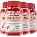 Apple Cider Vincious Gummies, Max Strength 2000mg ACV Gummy med Probiotika, B12 og Keto Support, Til fordøjelse, Metabolisme, Detox, Gummefri, Non- GMO, 240 Keto acv gummies