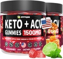 2 Pack Keto ACV Gummies Advanced Formel 1500mg, 180 Vegan Gelatin- Free Advanced Apple Cider Vincipes Gummies med Pomegranat & Beetroot, naturlige ingredienser, Alternativ til Keto Drops