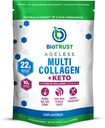 BioTrust Multi Collagen Protein Powder + Keto MCT Oil - 5 Typer (I, II, III, V, X) & 100% Captamid C8 - Support Elevated Ketoner, Metabolisme, Joints & Beauty Alt i 1 Collagen Powder (Unflavored)
