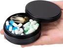 Pill Box 3 Segment - Metal Travel Pill sag for Pocket eller Purse, Portable vandtæt medicin Pill Organizer Holder Daglig Pill Container til Medicin, Vitamin, fiskeolie